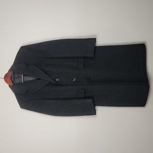 Nino Cerruti Charcoal Gray Wool and Cashmere Blend Long‎ Coat 36S